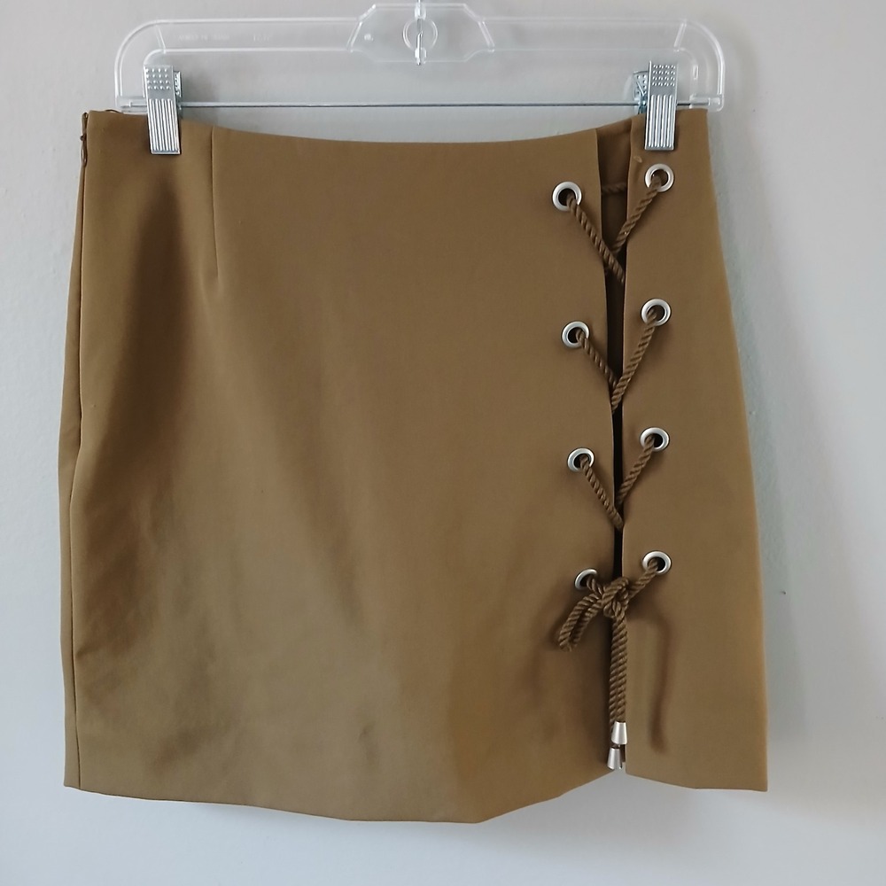 Rebecca Minkoff Women's Size 2 Stevia Mini Skort Olive Green Lace Up NWT $118!!!